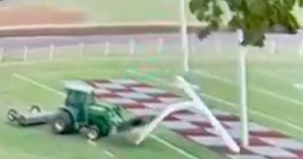 CFB Game Played In One Direction After Tractor Crashed Into Field Goal