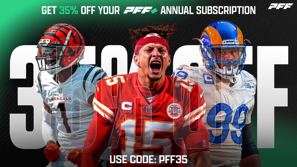 35% OFF SALE: Promo code PFF35 saves 35% on a PFF+ annual subscription | NFL News, Rankings and Statistics