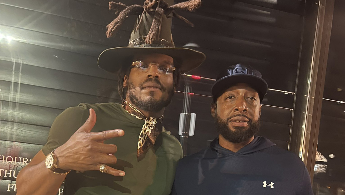 Cam Newton Hosts New Jackson State Coach At Fancy Cigar Bar In ATL