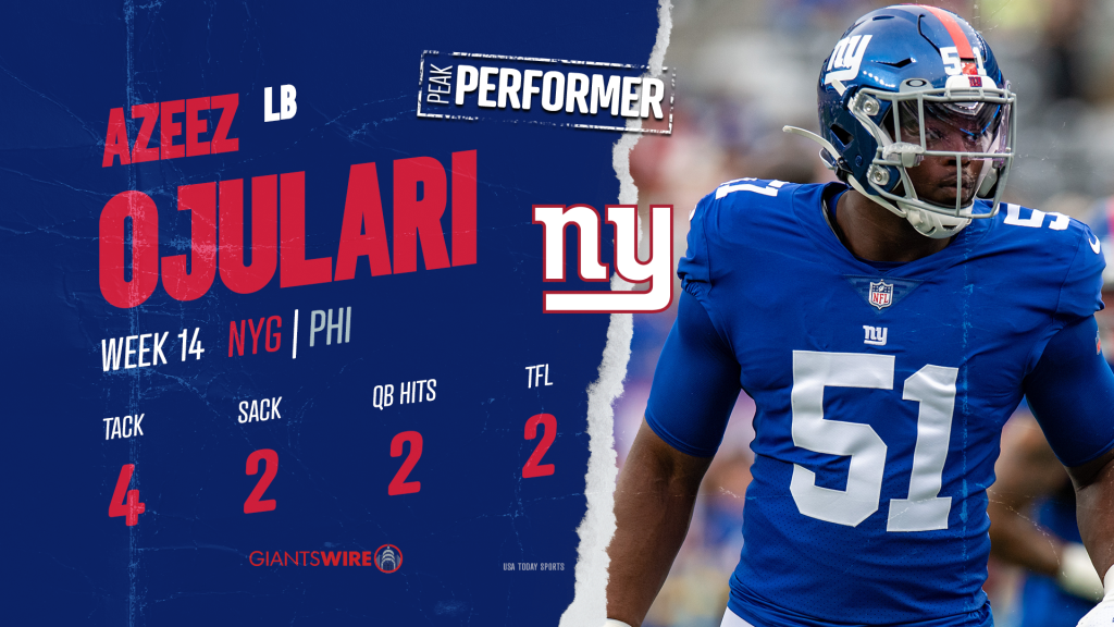 New York Giants vs. Eagles Player of the Game: Azeez Ojulari