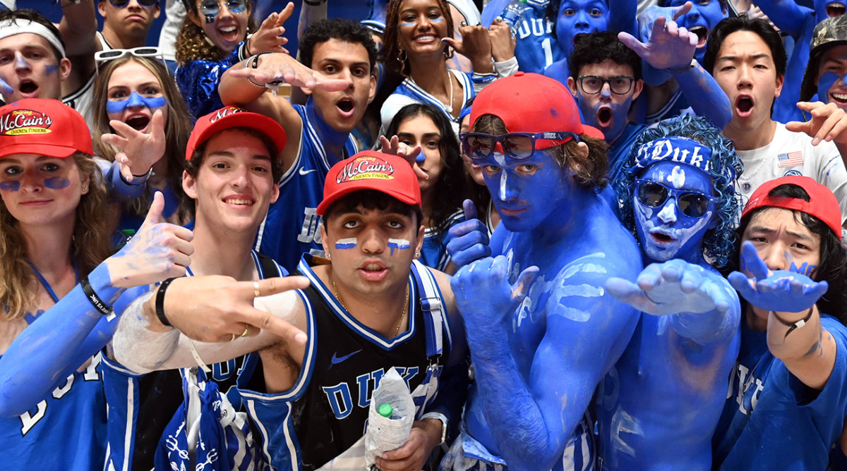 Duke Fans Toss Drinks As UNC Players Celebrate Rivalry Win in Durham