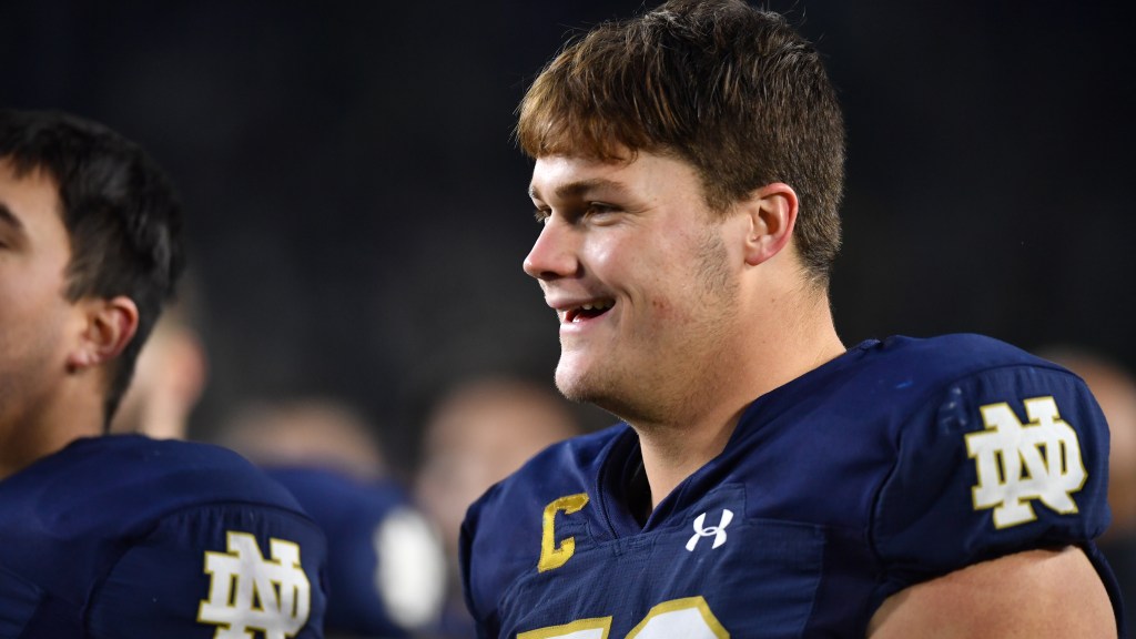 New York Giants kept close eye on Joe Alt during Notre Dame Pro Day