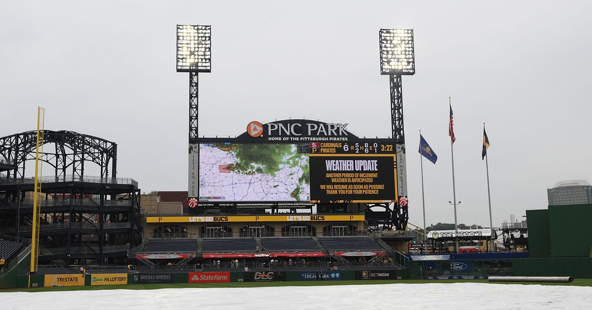 Braves at Pirates rain delay updates; game to resume at 6:10 pm ET