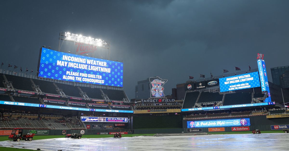 Atlanta Braves, Twins rain delay updates
