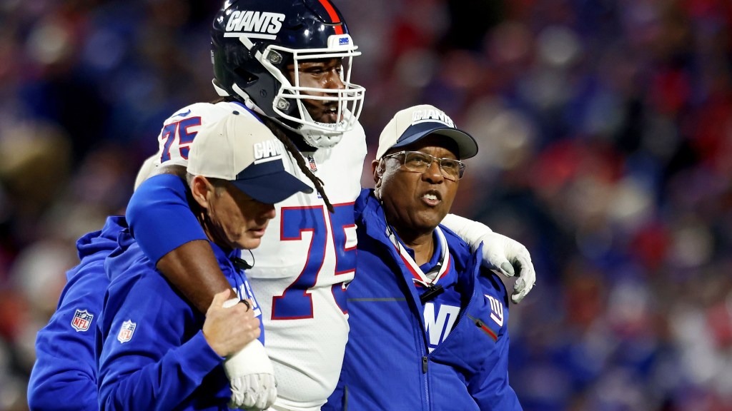 Giants’ Josh Ezeudu carted off, 3 more injured during Friday’s practice