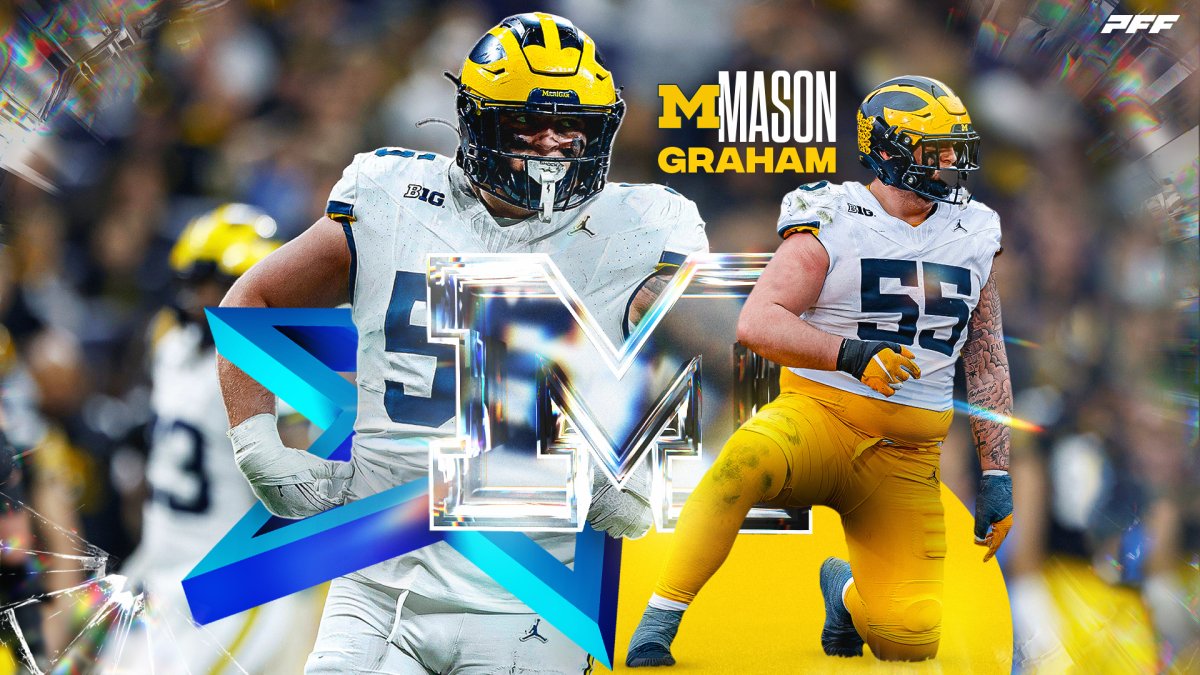 Michigan’s Mason Graham has sprinted, wrestled and worked his way into backfields and atop PFF’s 2025 Big Board