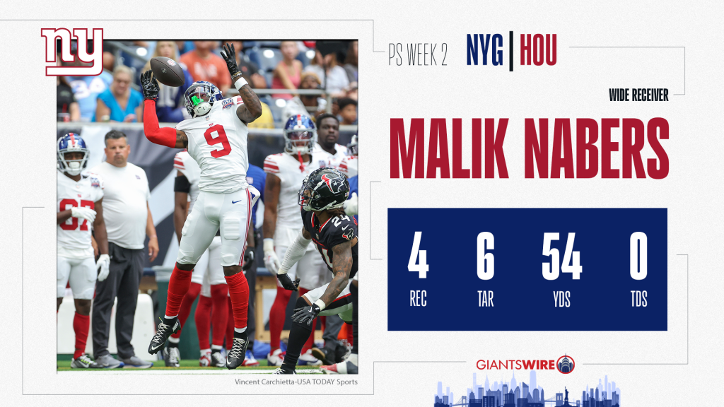 New York Giants vs. Houston Texans Player of the Game: Malik Nabers