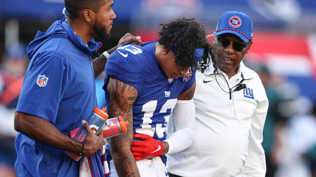 New York Giants’ Jalin Hyatt suffered cracked rib in loss to Eagles