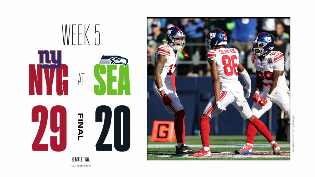 New York Giants upset Seahawks on road, 29-20, in statement victory
