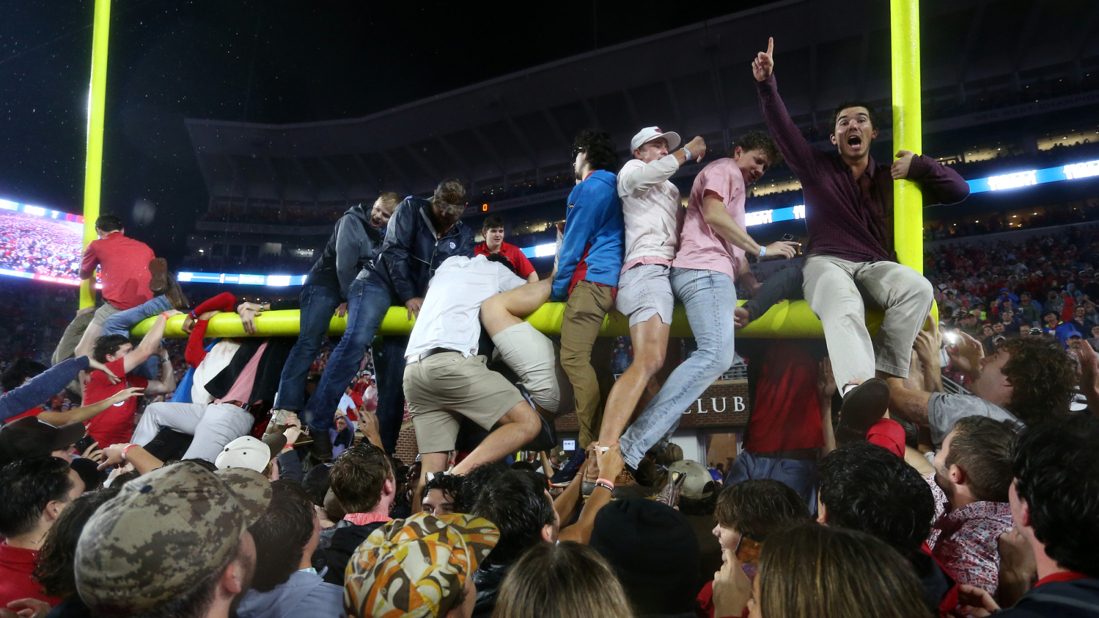 Watch: Ole Miss fans storm field too early during upset win over Georgia