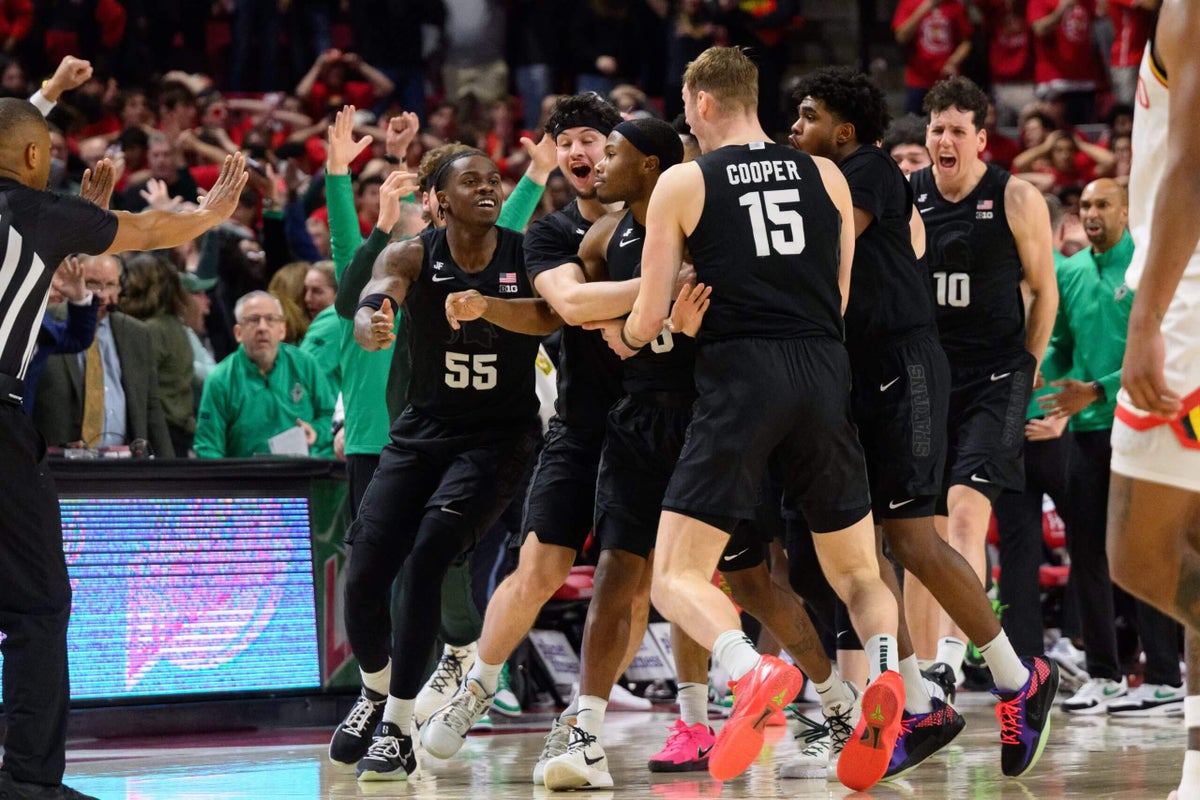 In dramatic finish, Michigan State beats Maryland 58-55 with half-court buzzer-beater