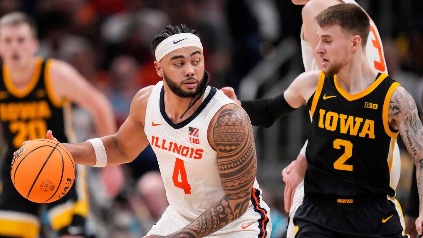 Kylan Boswell scores 24 points to help No. 24 Illinois beat Iowa 106-94 in Big Ten tourney