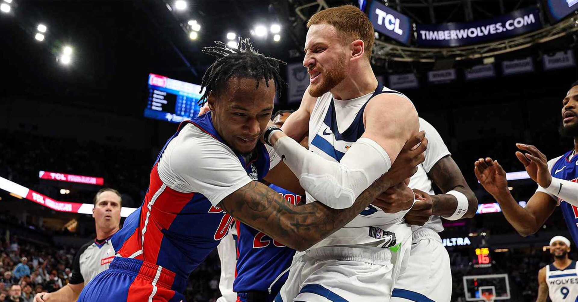 Timberwolves, Pistons Brawl Leads to Seven Ejections