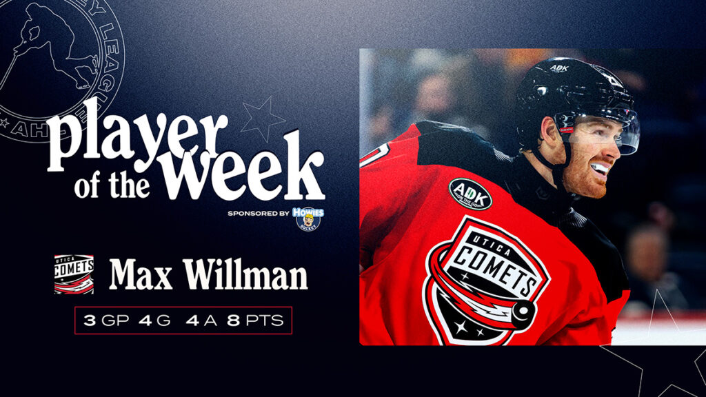 Comets’ Willman named AHL Player of the Week