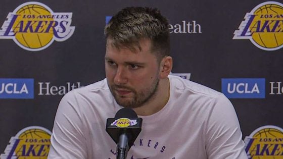 Luka Doncic speaks after Lakers clinch No. 3 seed in playoffs