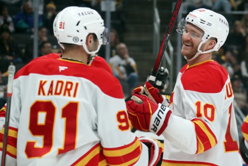 Calgary Flames; Rasmus Andersson and Nazem Kadri