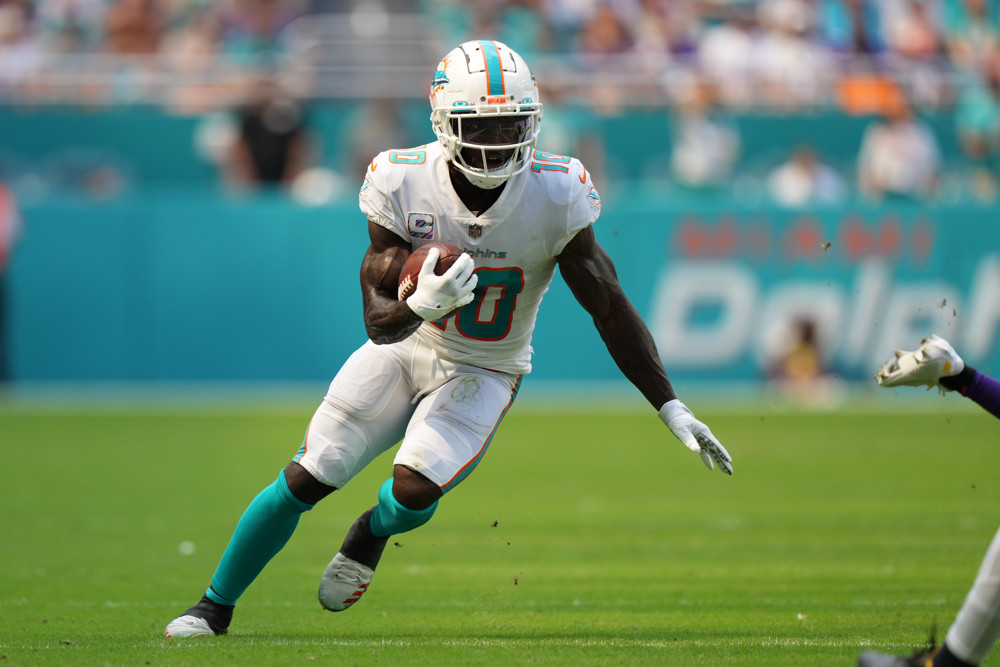 Tyreek Hill WR Miami Dolphins Keep Trade Cut KTC Players to Sell Buy Low High Trade For Dynasty Fantasy Football