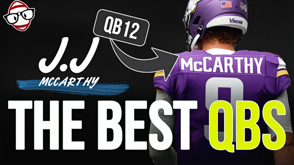 Top 12 QB thumbnail featuring J.J. McCarthy