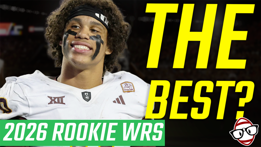 2026 Rookie WRs thumbnail featuring Jordyn Tyson.