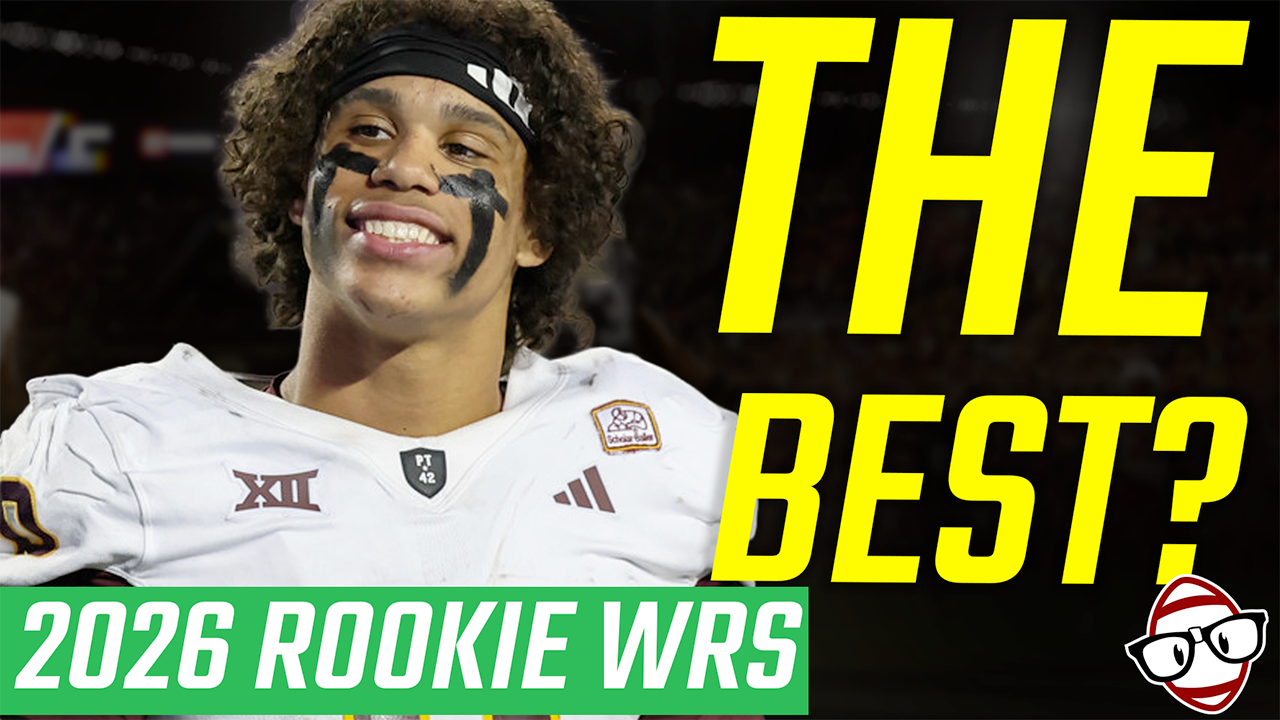 2026 Rookie WRs thumbnail featuring Jordyn Tyson.