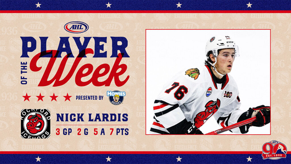 IceHogs’ Lardis named AHL Player of the Week