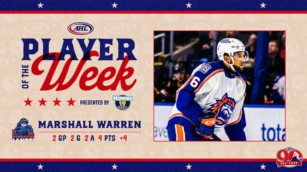 Islanders’ Warren named AHL Player of the Week