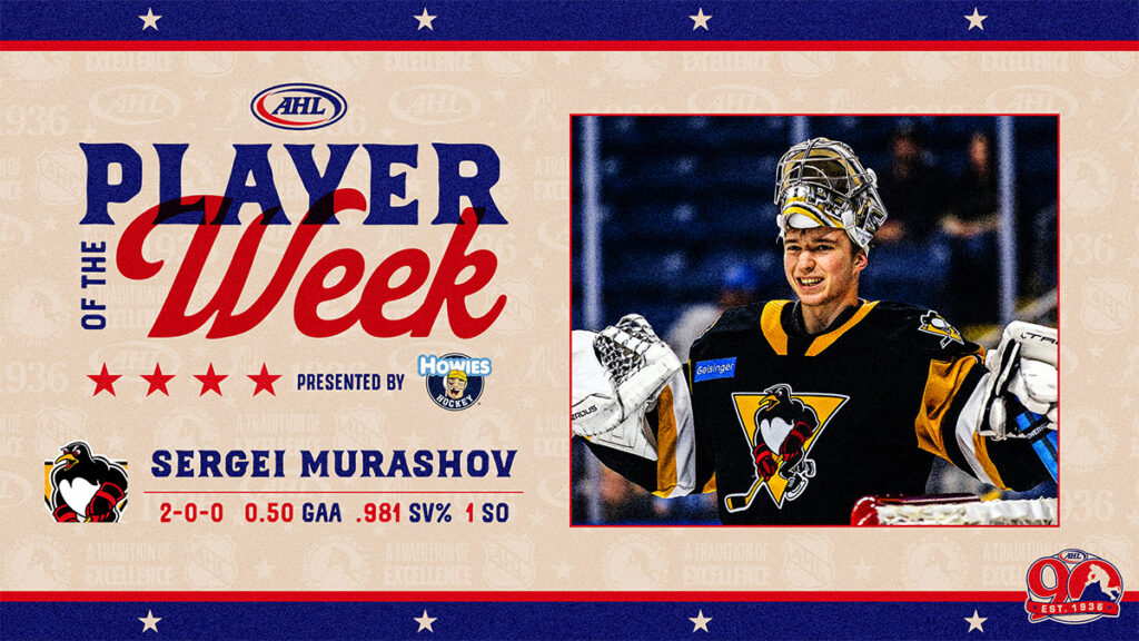 Penguins’ Murashov named AHL Player of the Week