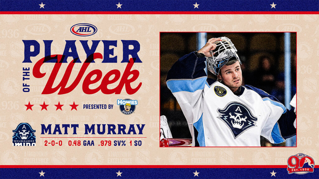 Admirals’ Murray named AHL Player of the Week