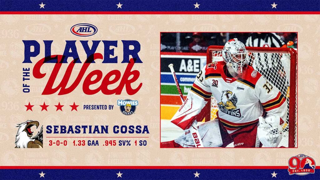 Griffins’ Cossa named AHL Player of the Week