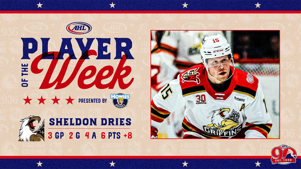 Griffins’ Dries named AHL Player of the Week