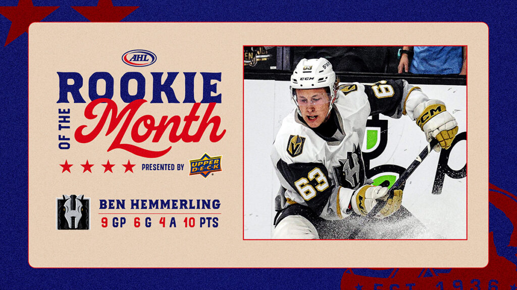 Silver Knights’ Hemmerling named AHL Rookie of the Month for February