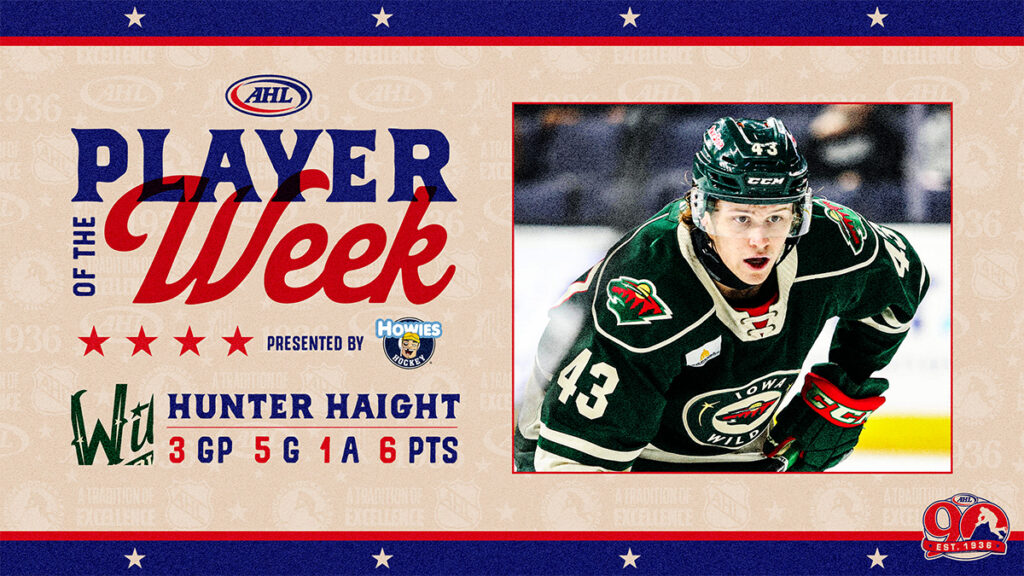 Wild’s Haight named AHL Player of the Week